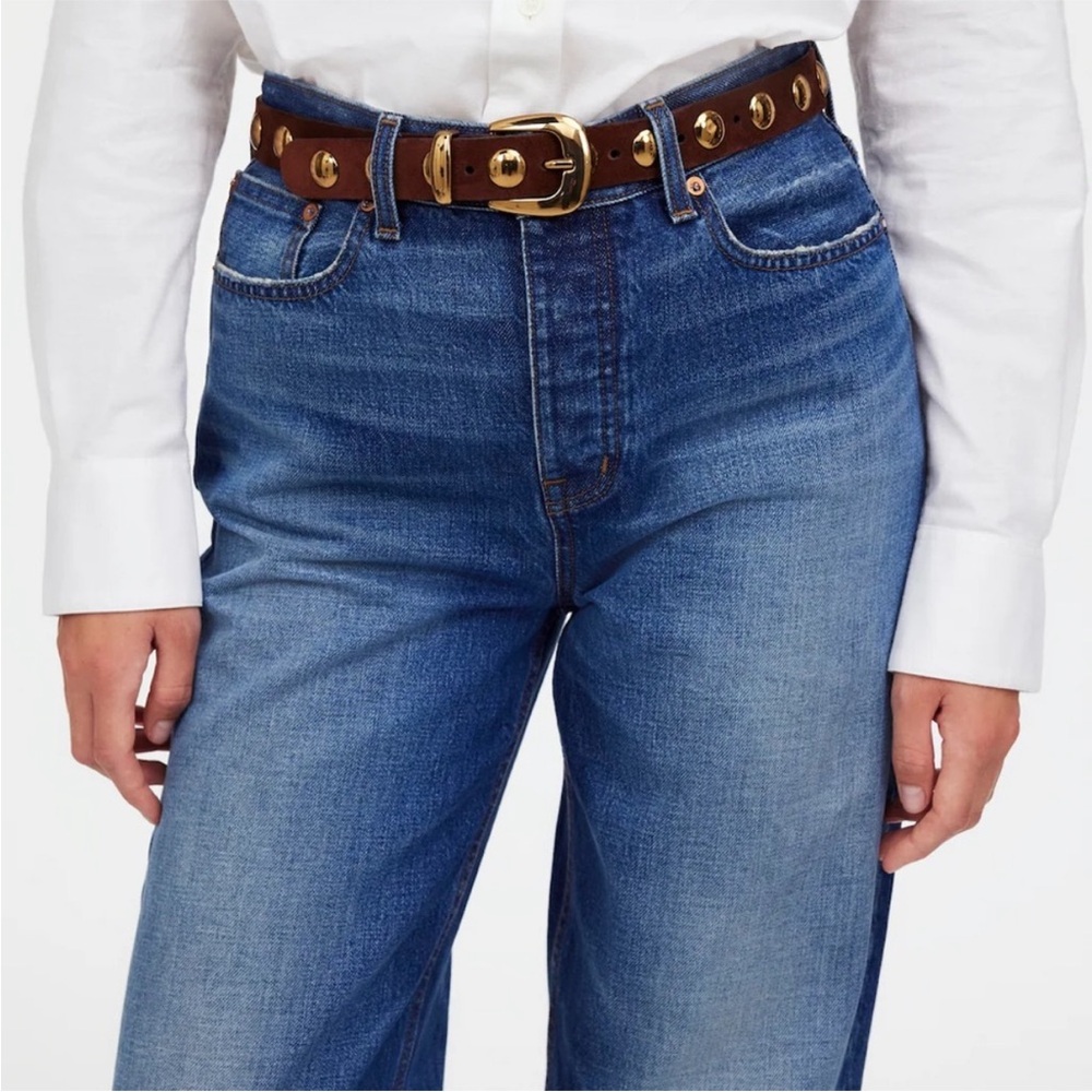 Madewell brown suede studded belt